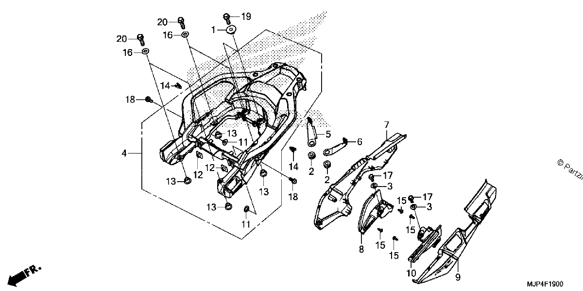 Diagrama de SIDE COVER REAR CARRIER