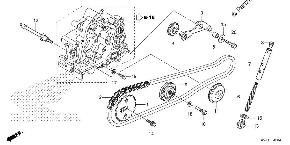 Diagrama de CAM CHAIN TENSIONER