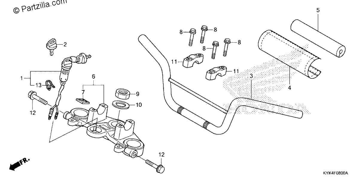 Diagrama de HANDLEBAR TOP BRIDGE