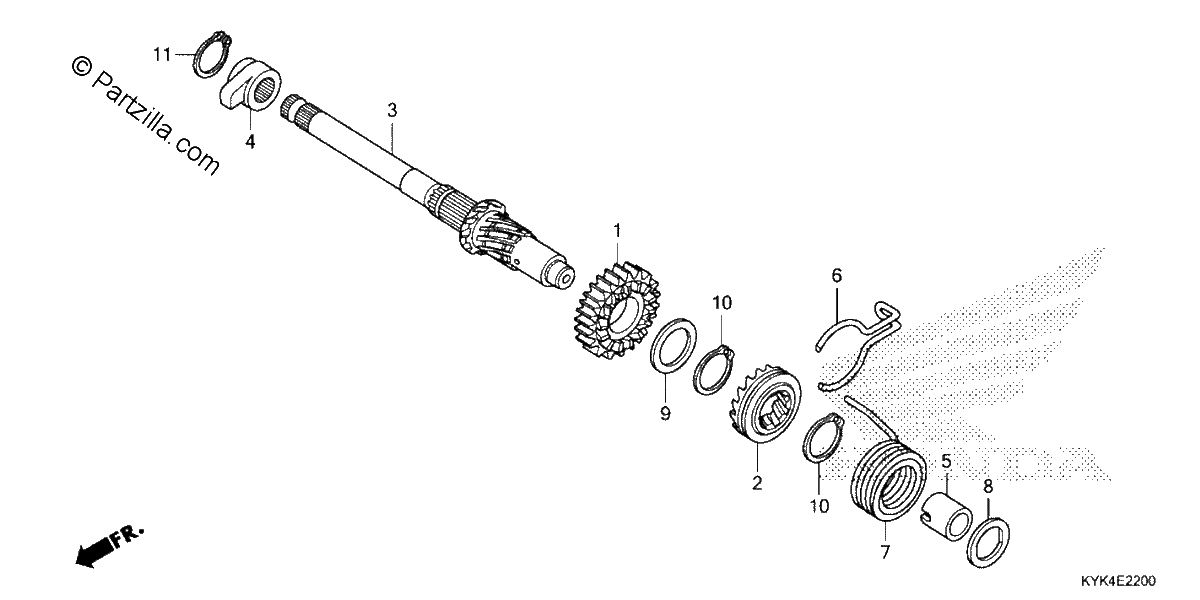 Diagrama de KICK STARTER SPINDLE