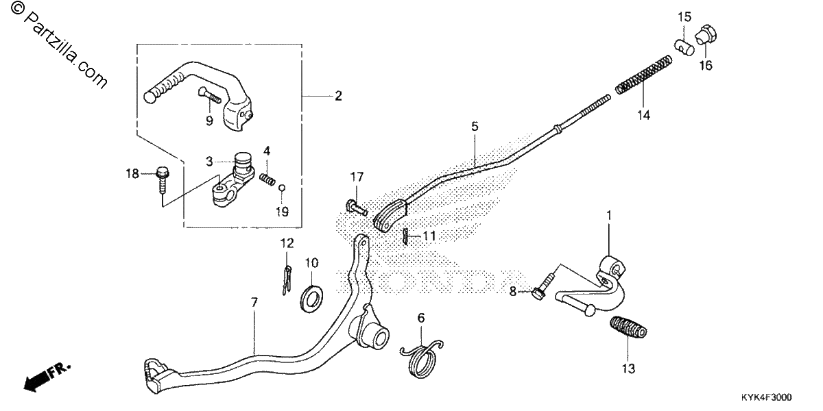 Diagrama de PEDAL KICK STARTER ARM