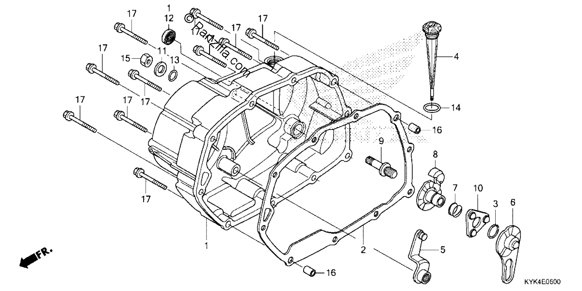 Diagrama de RIGHT CRANKCASE COVER