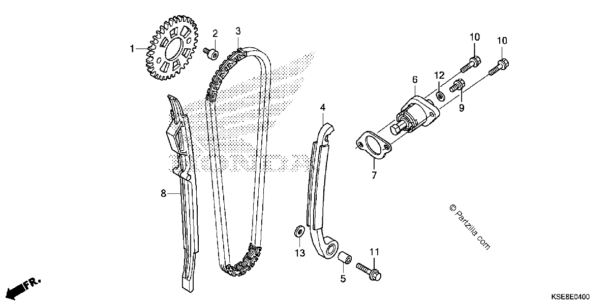 Diagrama de CAM CHAIN TENSIONER