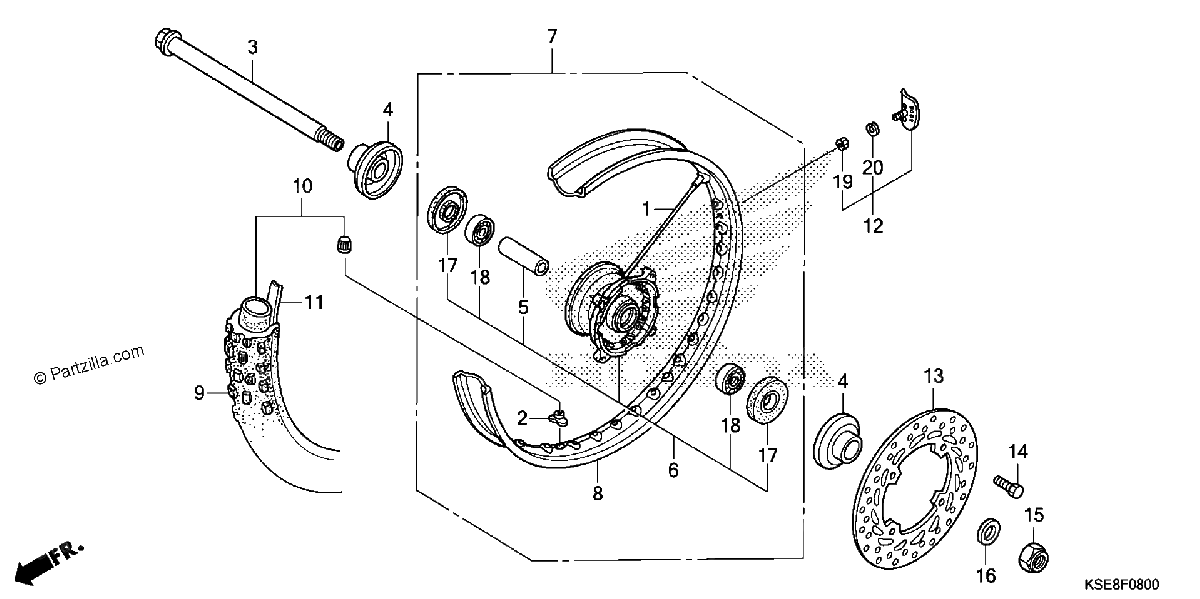 Diagrama de FRONT WHEEL