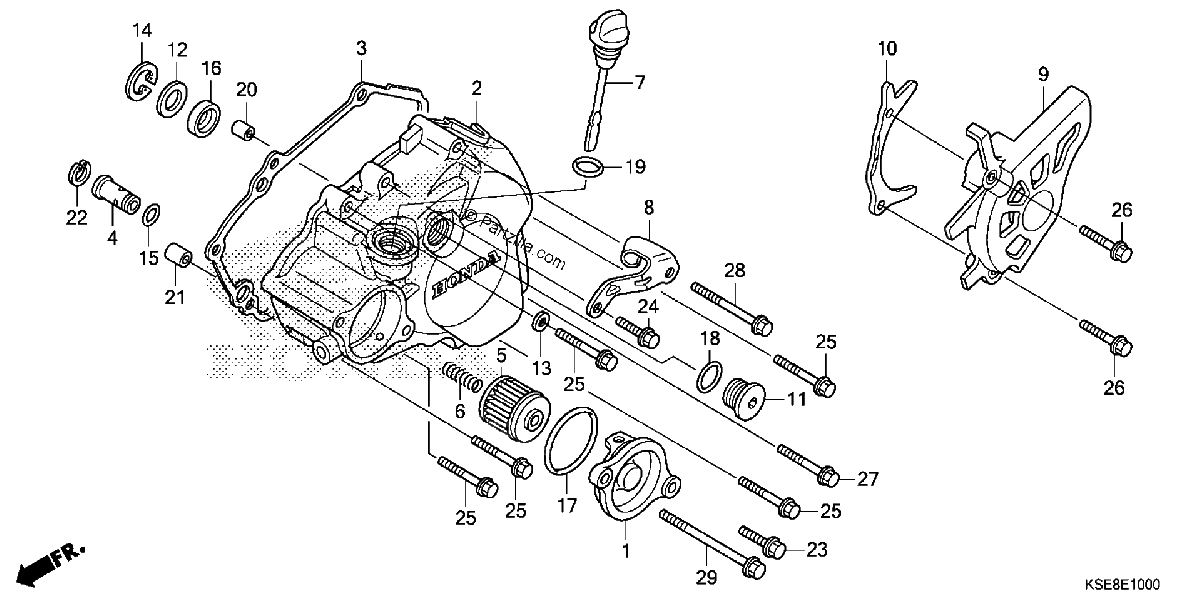 Diagrama de LEFT CRANKCASE COVER