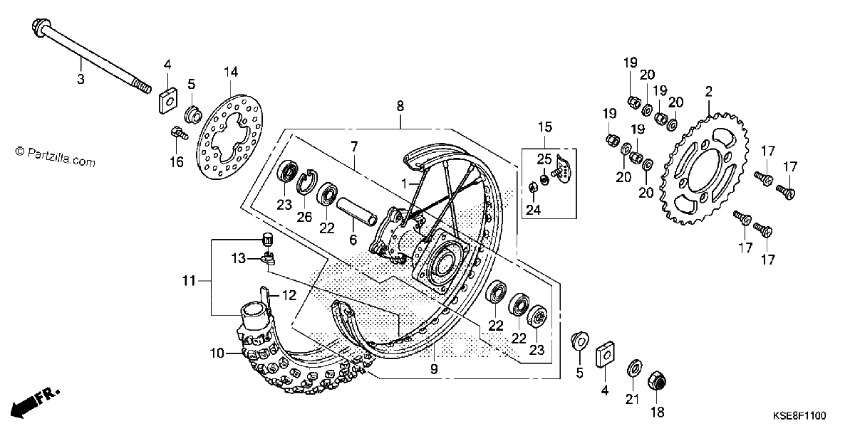 Diagrama de REAR WHEEL