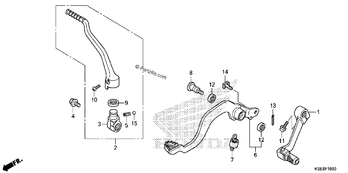 Diagrama de PEDAL KICK STARTER ARM