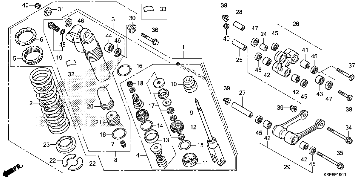 Diagrama de REAR SHOCK ABSORBER