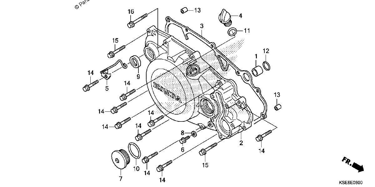 Diagrama de RIGHT CRANKCASE COVER