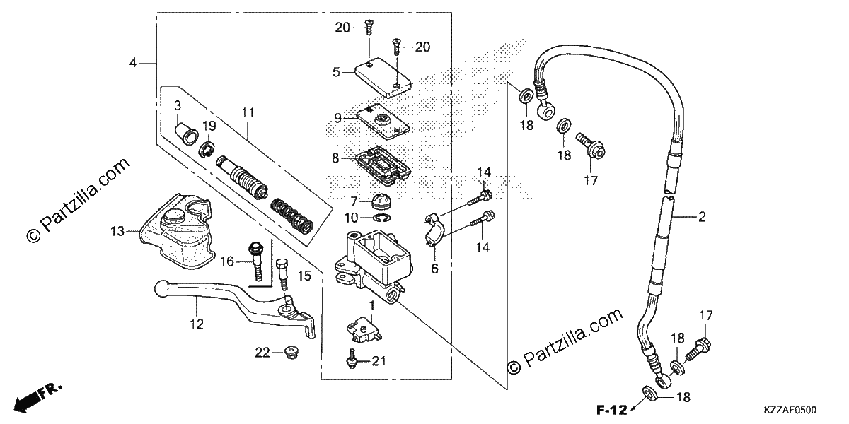 Diagrama de FRONT BRAKE MASTER CYLINDER 1