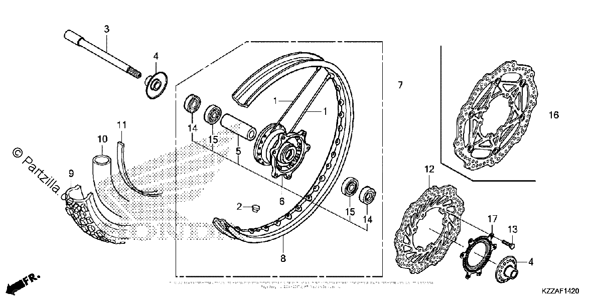 Diagrama de FRONT WHEEL