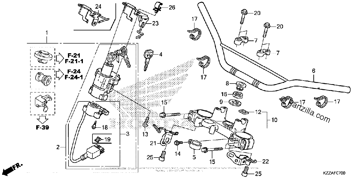 Diagrama de HANDLEBAR TOP BRIDGE