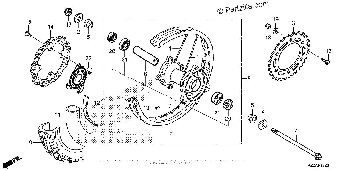 Diagrama de REAR WHEEL