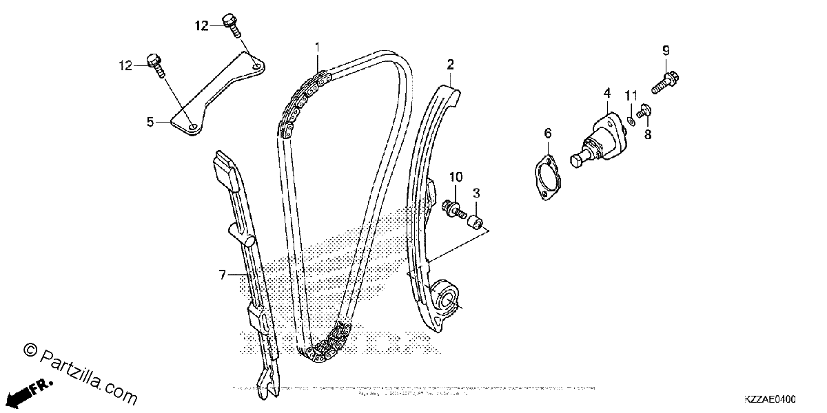 Diagrama de CAM CHAIN TENSIONER