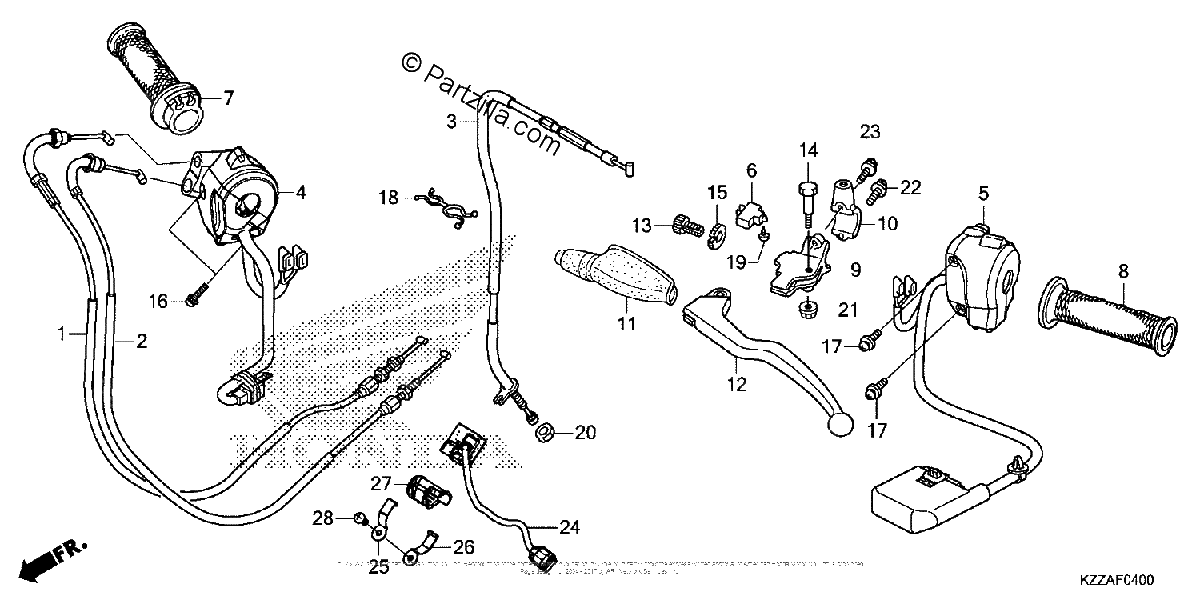 Diagrama de HANDLE LEVER SWITCH CABLE