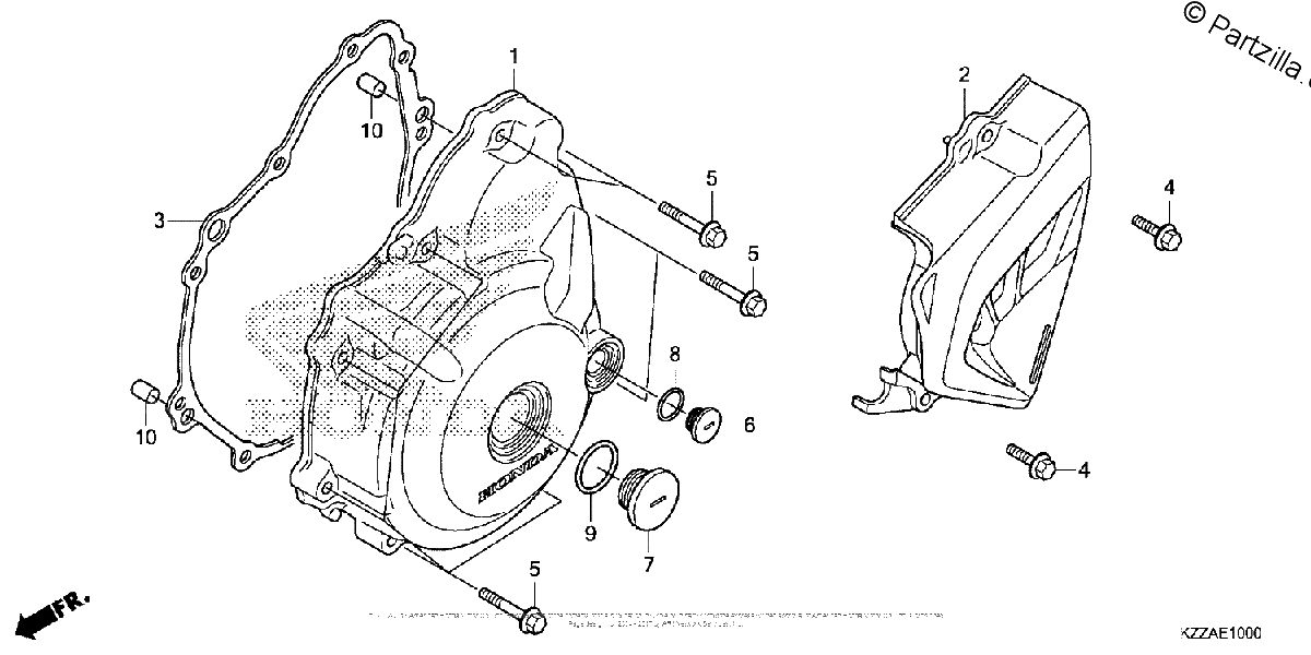 Diagrama de LEFT CRANKCASE COVER