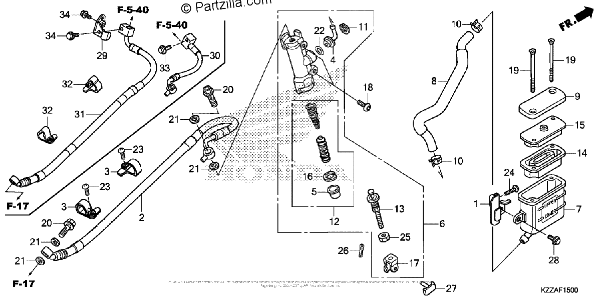 Diagrama de REAR BRAKE MASTER CYLINDER