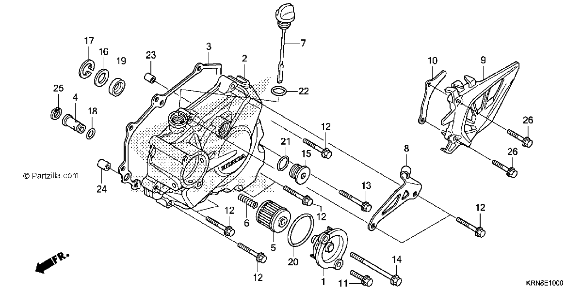 Diagrama de LEFT CRANKCASE COVER