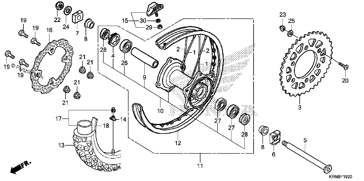 Diagrama de REAR WHEEL