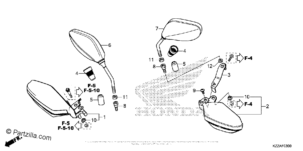 Diagrama de MIRROR KNUCKLE GUARD