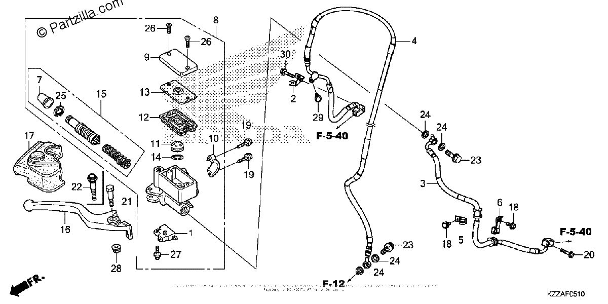 Diagrama de FRONT BRAKE MASTER CYLINDER 2