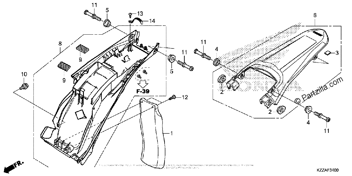 Diagrama de REAR FENDER