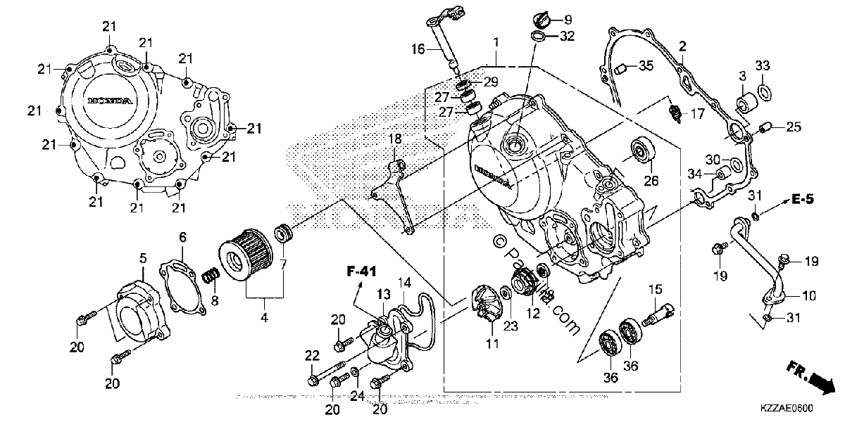 Diagrama de RIGHT CRANKCASE COVER