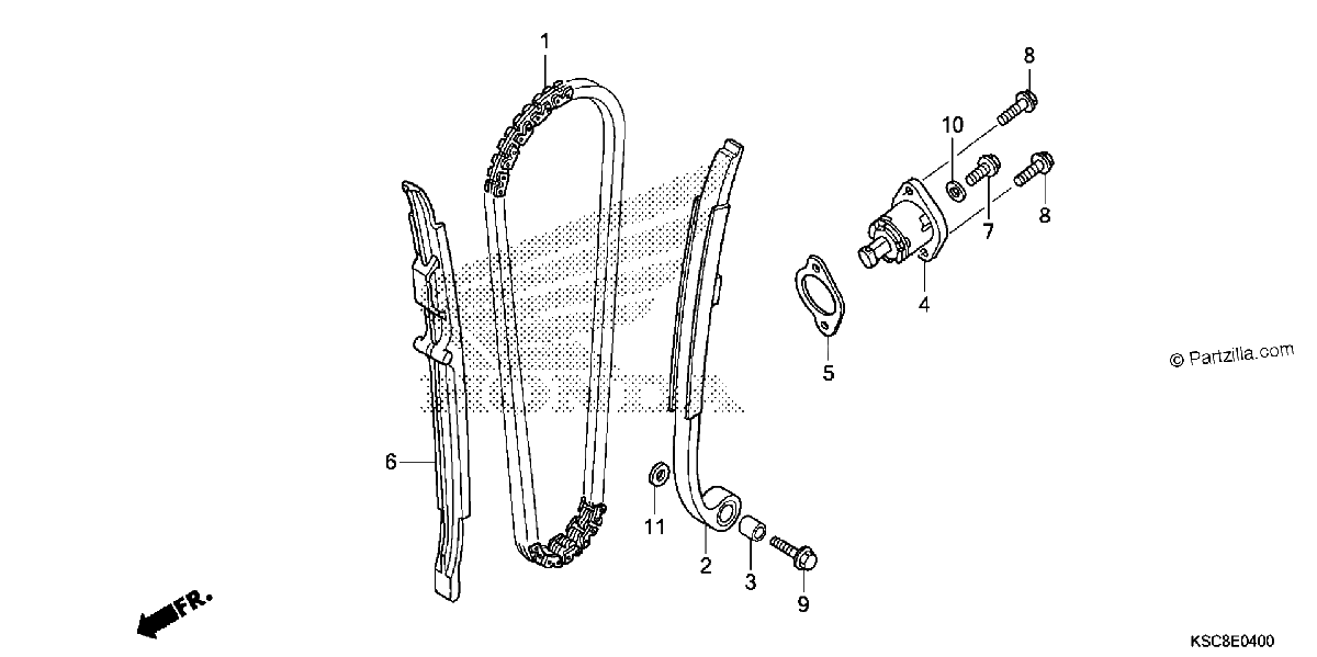 Diagrama de CAM CHAIN TENSIONER