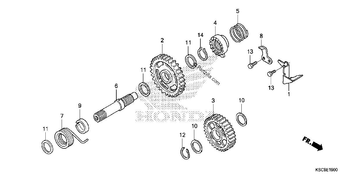 Diagrama de KICK STARTER SPINDLE