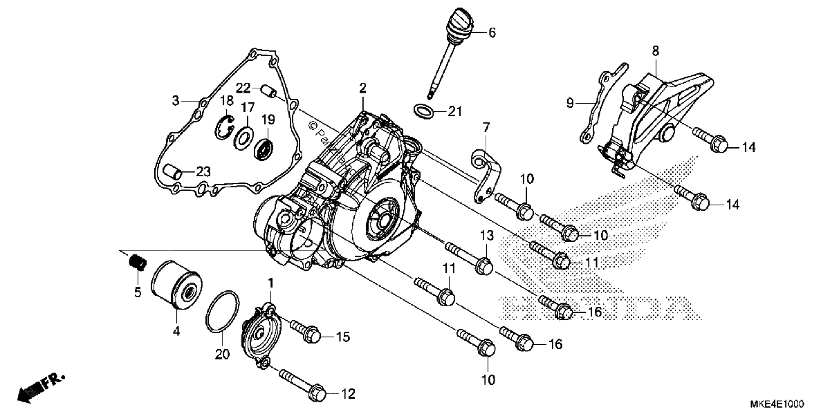 Diagrama de LEFT CRANKCASE COVER