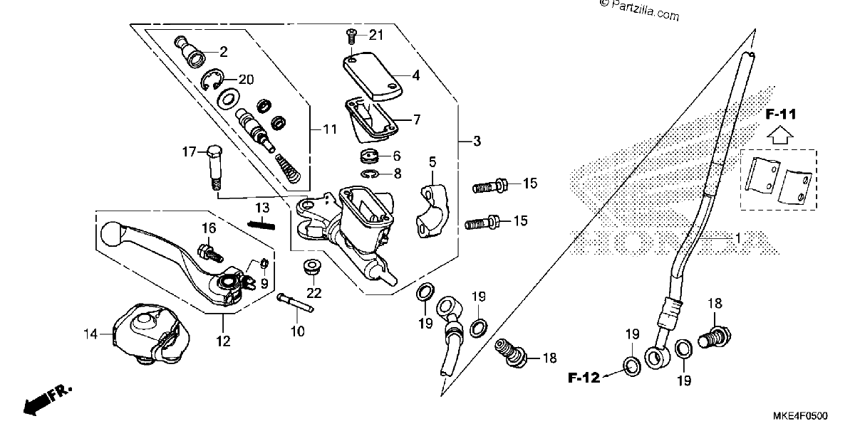 Diagrama de FRONT BRAKE MASTER CYLINDER
