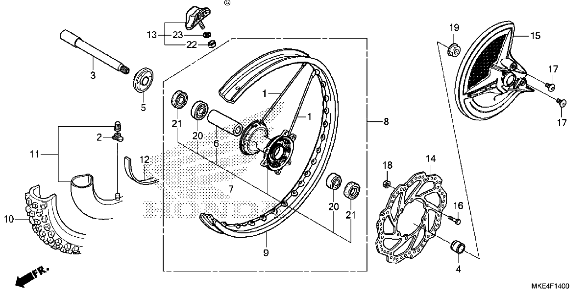 Diagrama de FRONT WHEEL
