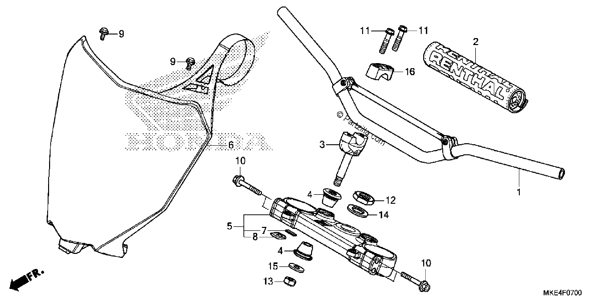 Diagrama de HANDLEBAR TOP BRIDGE
