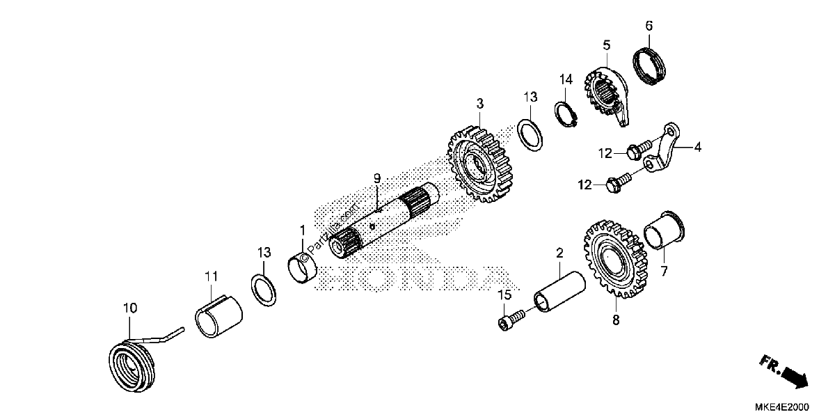 Diagrama de KICK STARTER SPINDLE