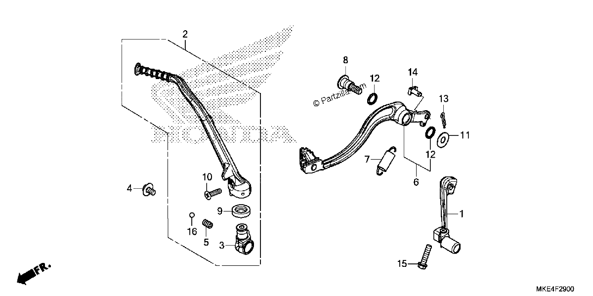 Diagrama de PEDAL KICK STARTER ARM