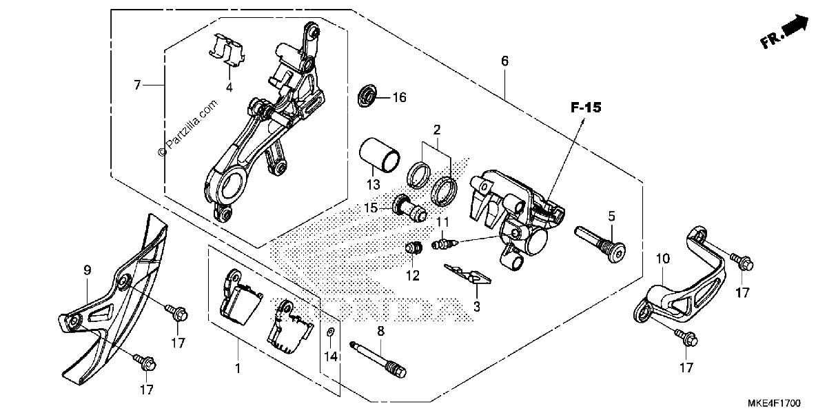 Diagrama de REAR BRAKE CALIPER