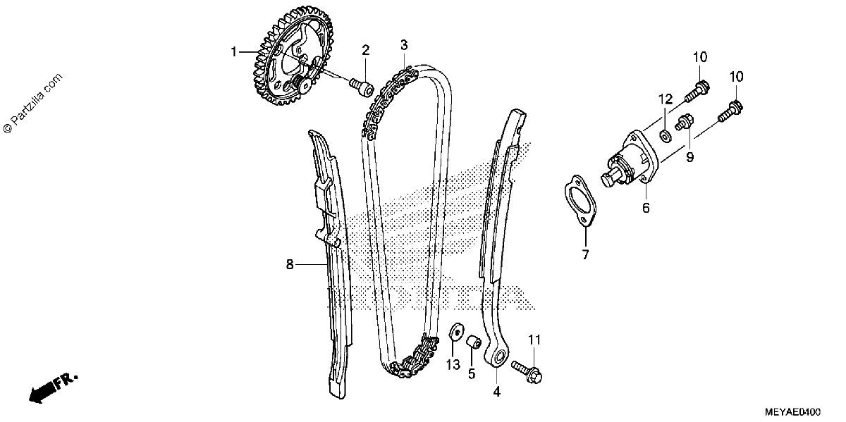 Diagrama de CAM CHAIN TENSIONER