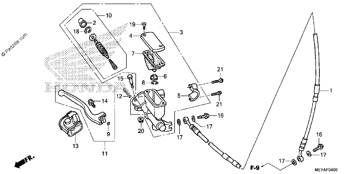 Diagrama de FRONT BRAKE MASTER CYLINDER