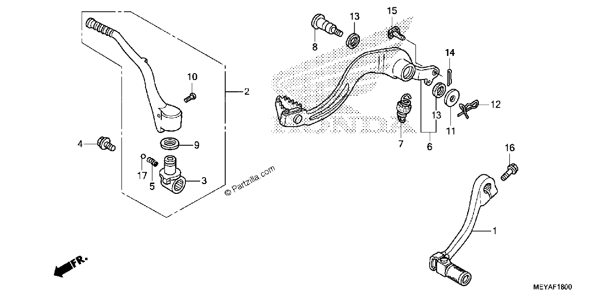 Diagrama de PEDAL KICK STARTER ARM