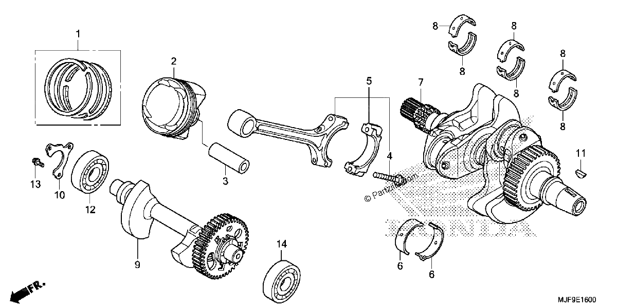 Diagrama de CRANKSHAFT PISTON
