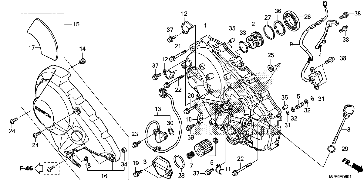 Diagrama de RIGHT CRANKCASE COVER 2