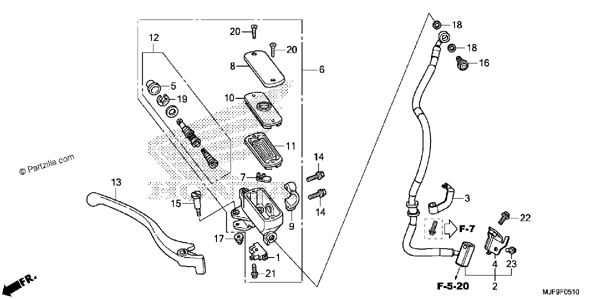 Diagrama de FRONT BRAKE MASTER CYLINDER 2