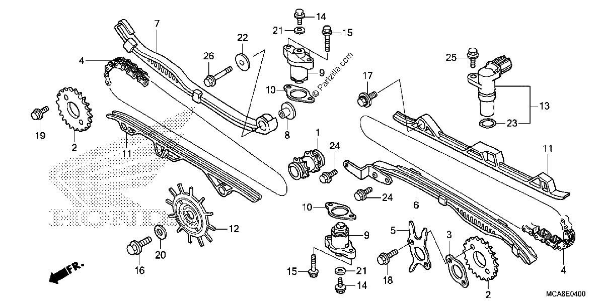 Diagrama de CAM CHAIN TENSIONER