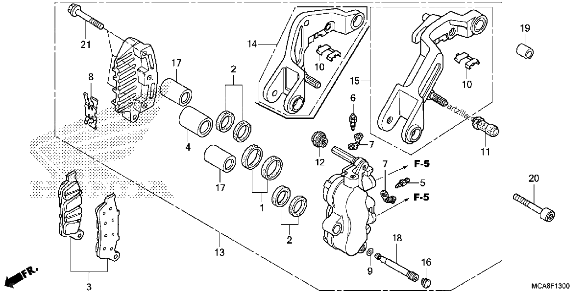 Diagrama de LEFT FRONT BRAKE CALIPER