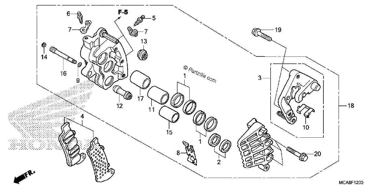 Diagrama de RIGHT FRONT BRAKE CALIPER