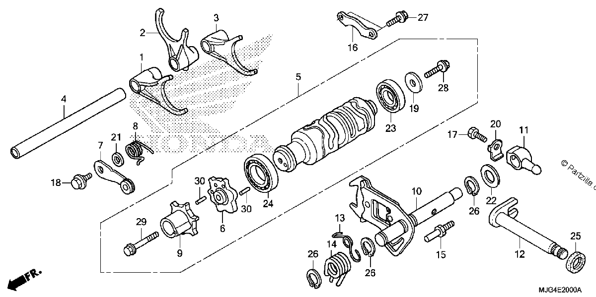 Diagrama de SHIFT DRUM SHIFT FORK