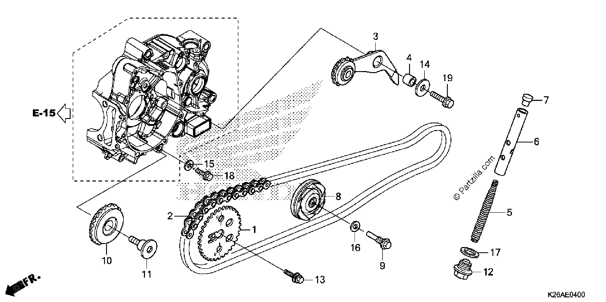 Diagrama de CAM CHAIN TENSIONER