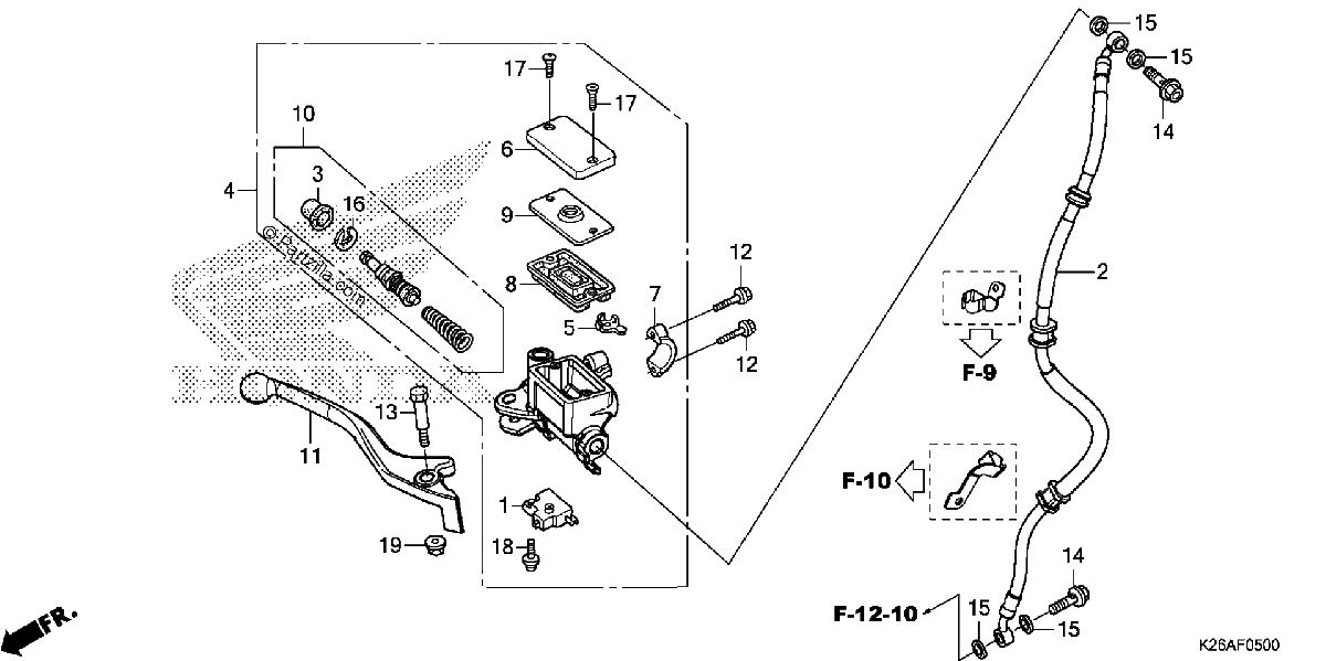 Diagrama de FRONT BRAKE MASTER CYLINDER