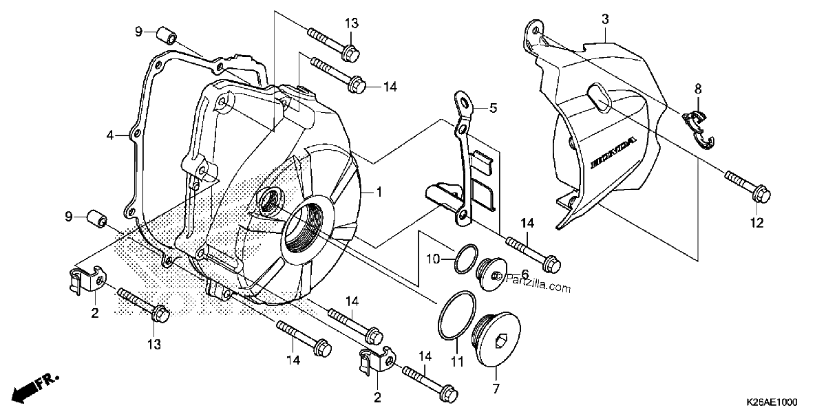 Diagrama de LEFT CRANKCASE COVER