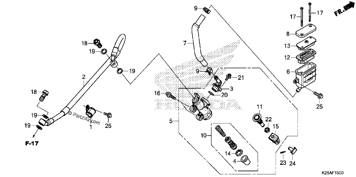 Diagrama de REAR BRAKE MASTER CYLINDER